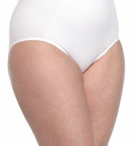 Bali Women's 2-Pack Ultra Control Seamless Brief With Tummy Panel - X245P, White, 3X