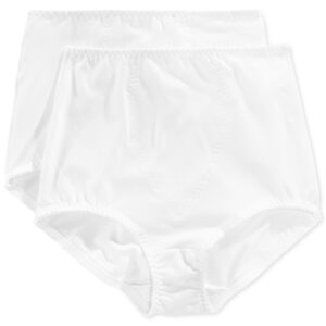 Bali Women's Light Tummy-Control Cotton 2-Pack Brief Underwear X037 - White/White