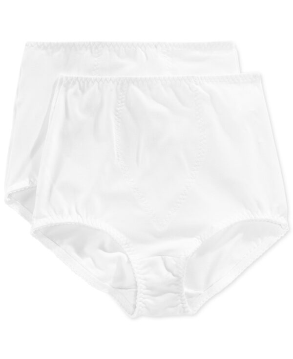 Bali Women's Light Tummy-Control Cotton 2-Pack Brief Underwear X037 - White/White