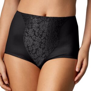 Bali Women's Light Tummy-Control Lace Support 2pk Brief Underwear X372 - Black/Black