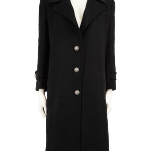 Balmain Black Wool Single-Breasted Coat