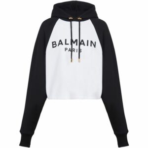 Balmain Contrast Logo Hoodie