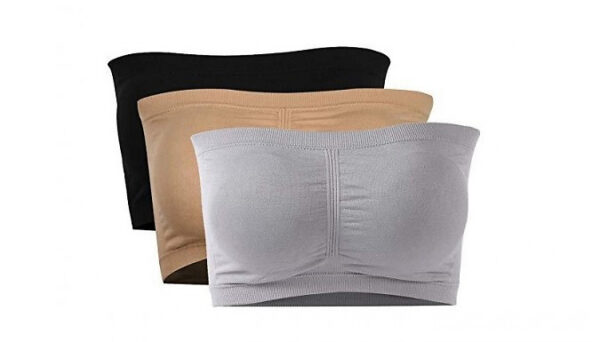 Bandeau-Style Strapless Bra with Removable Pads - 5 Colours & 6 Sizes