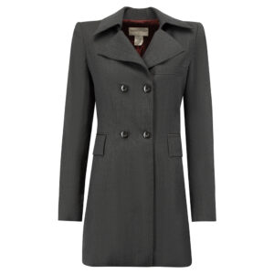 Barbara Bui Grey Wool Double Breasted Coat