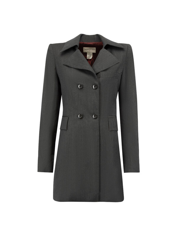 Barbara Bui Grey Wool Double Breasted Coat