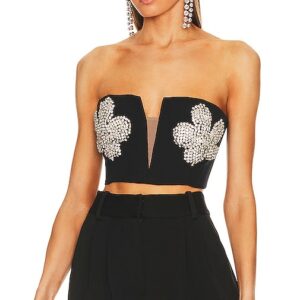 Bardot Ambiance Bustier Top in Black. Size 4.