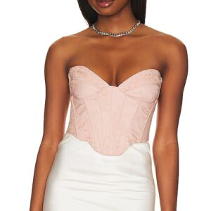 Bardot Ellie Lace Corset Top in Blush. Size 2, 4, 8.