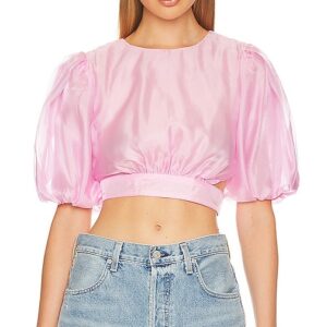 Bardot Enya Organza Top in Blush. Size 2.