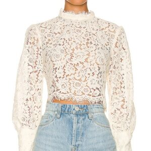 Bardot Georgia Lace Top in Ivory. Size 10, 12, 2, 4, 8.