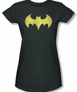 Batgirl Juniors T-shirt - Logo Distressed DC Comics Charcoal Tee