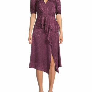 Bcbgmaxazria Women's Paisley Pattern Faux Wrap Cocktail Dress - Mauve