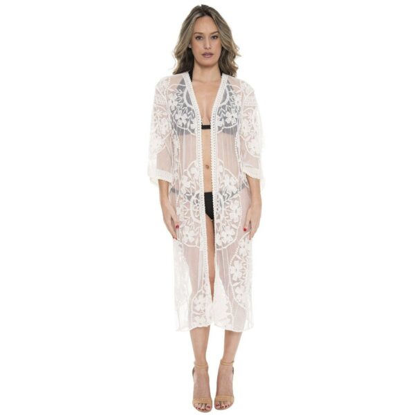 Beach Coverup For Women Swimsuit Kimono Cardigan Summer Travel Vacation Lace Duster