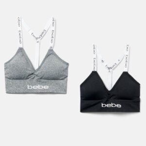 Bebe Logo 2 Pk Sports Bra