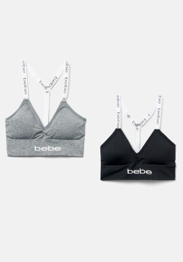 Bebe Logo 2 Pk Sports Bra