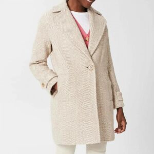 Beige Carmen Wool Blend Coat