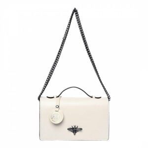 Beige Italian Leather Handbag