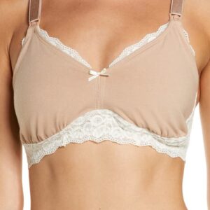 Belabumbum Lotus Wireless Nursing Bra in Taupe at Nordstrom, Size Medium