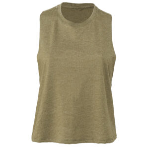 Bella + Canvas Womens/Ladies Racerback Cropped Sleeveless Tank Top (S) (Heather Olive)