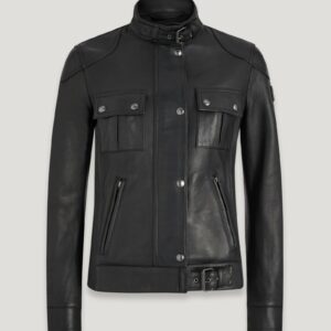 Belstaff Gangster Jacket Women's Nappa Leather Black Size UK 12