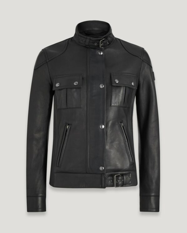 Belstaff Gangster Jacket Women's Nappa Leather Black Size UK 12