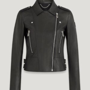 Belstaff Marianne Jacket Women's Nappa Leather Black Size UK 10