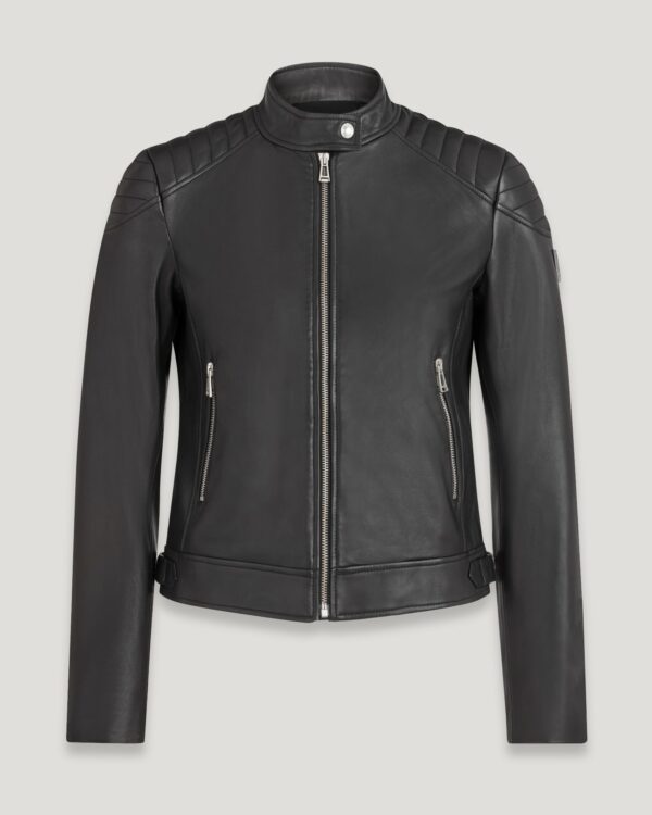 Belstaff Mollison Jacket Women's Nappa Leather Black Size UK 4