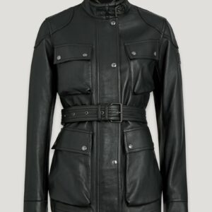 Belstaff Trialmaster Panther Jacket Women's Nappa Leather Black Size UK 12