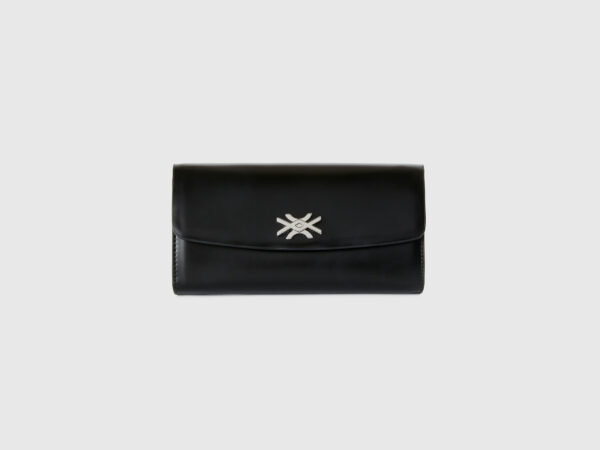 Benetton, Large Wallet In Imitation Leather, size OS, Black, Women