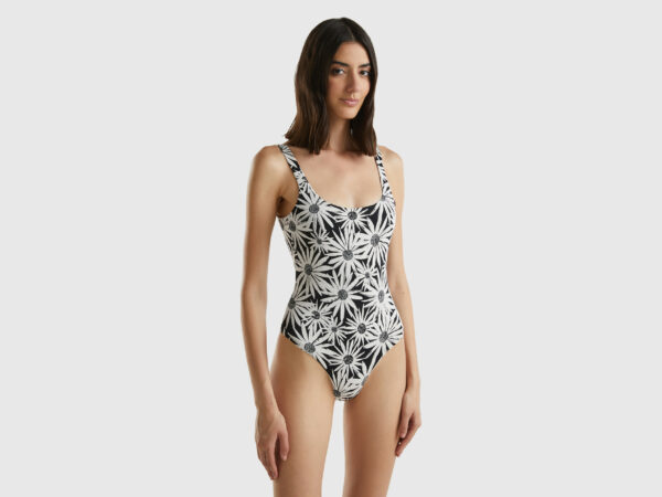 Benetton, Reversible One-piece Swimsuit, size 38, Black, Women