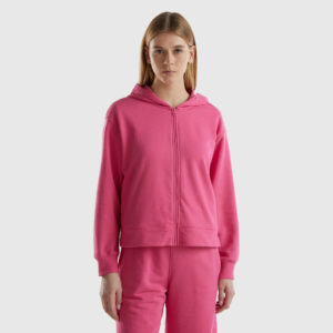 Benetton, Zip-up Hoodie, size M, Fuchsia, Women