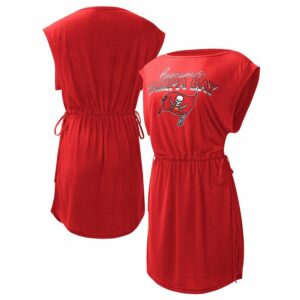 Women's G-III 4Her by Carl Banks Red Tampa Bay Buccaneers G.O.A.T. Swimsuit Cover-Up, Size: Large