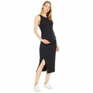 Beyond Yoga Maternity Ease Into It Midi Tank Dress (Black) Women's Clothing