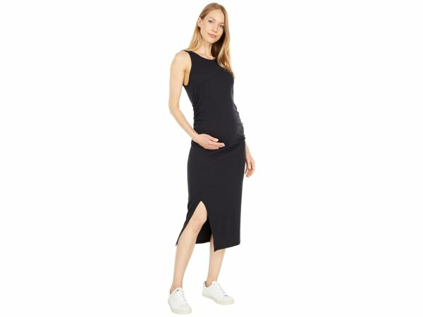 Beyond Yoga Maternity Ease Into It Midi Tank Dress (Black) Women's Clothing