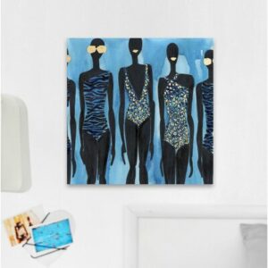 'Bikini Class' Watercolor Painting Print on Wrapped Canvas