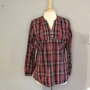 Bit Bridle Bit & Bridle Women's Flannel Cotton Cinch Waist Shirt L in Red (Size Large)