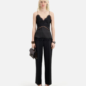 Black Camisole With Lace Details