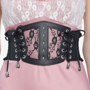 Black Floral Lace Underbust Corset