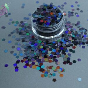 Black Holo Flower Shape Glitter Super Cute Fun Loose Glitter For Nail Art Hair Face Body Tumblers Craft Supply Resin Freshie