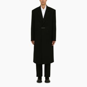 Black wool tailored coat