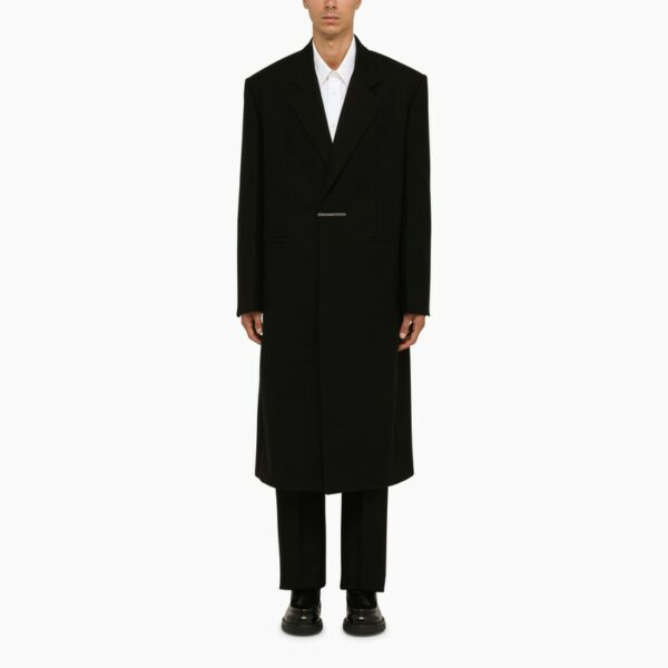 Black wool tailored coat