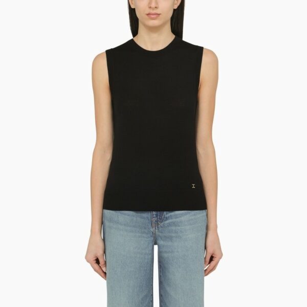 Black wool tank top