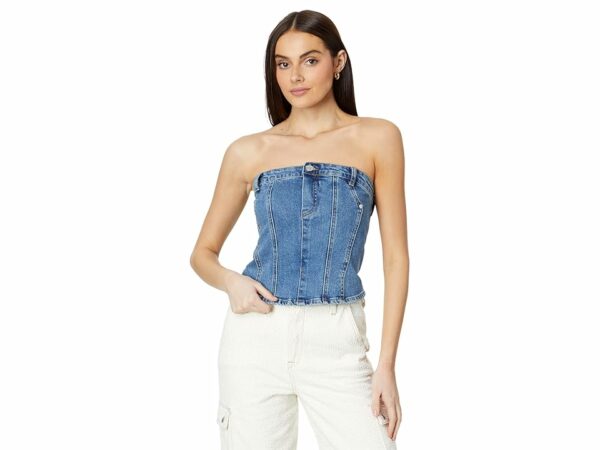 Blank NYC Own It Denim Bustier in Blue (Blue) Women's Clothing