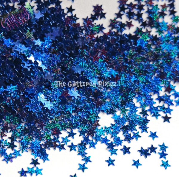 Blue Holo Fx Star Shape Glitter Super Cute Fun Loose For Nail Art Hair Face Body Tumblers Craft Supply Resin Freshie