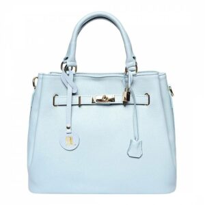 Blue Leather Handbag