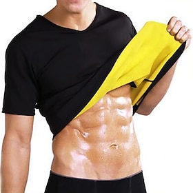 Body Shaper Sweat Waist Trainer Shirt Sports Neoprene Gym Workout Exercise Fitness Running Breathable Slimming Weight Loss Hot Sweat For Men Waist Back Abdom