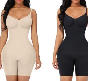 Bodysuit for Women Tummy Control Shapewear Mid-Thigh Seamless Full Body Shaper XL Beige Body Shaper