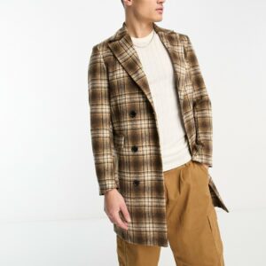 Bolongaro Trevor mikey wool coat in brown check