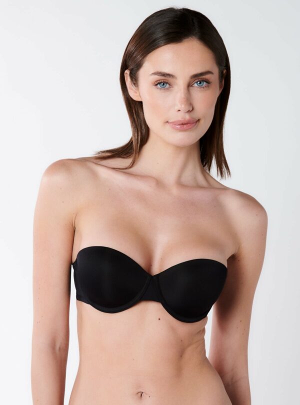 Boux Avenue Microfibre strapless push-up bra - Black - 38E