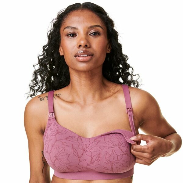 Bravado Designs Intrigue Maternity & Nursing Bra 11042BA, Women's, Size: Medium, Pink Jacquard