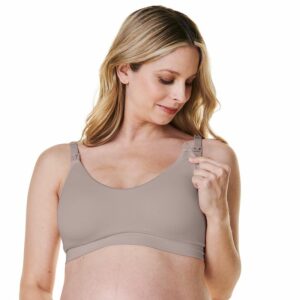 Bravado Designs Wireless Scoopneck Maternity & Nursing Bra 11047BA, Women's, Size: Medium, Brown